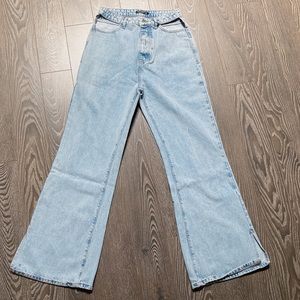 Brand new cut out wide leg/flare jeans US8